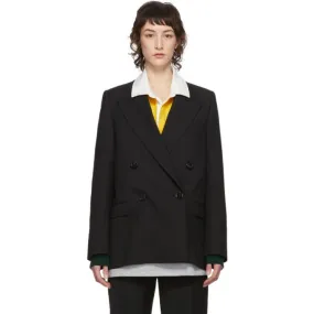 Acne Studios Black Summer Wool Double-Breasted Blazer