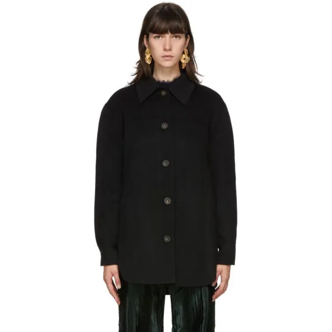 Acne Studios Black Wool Over Shirt Jacket