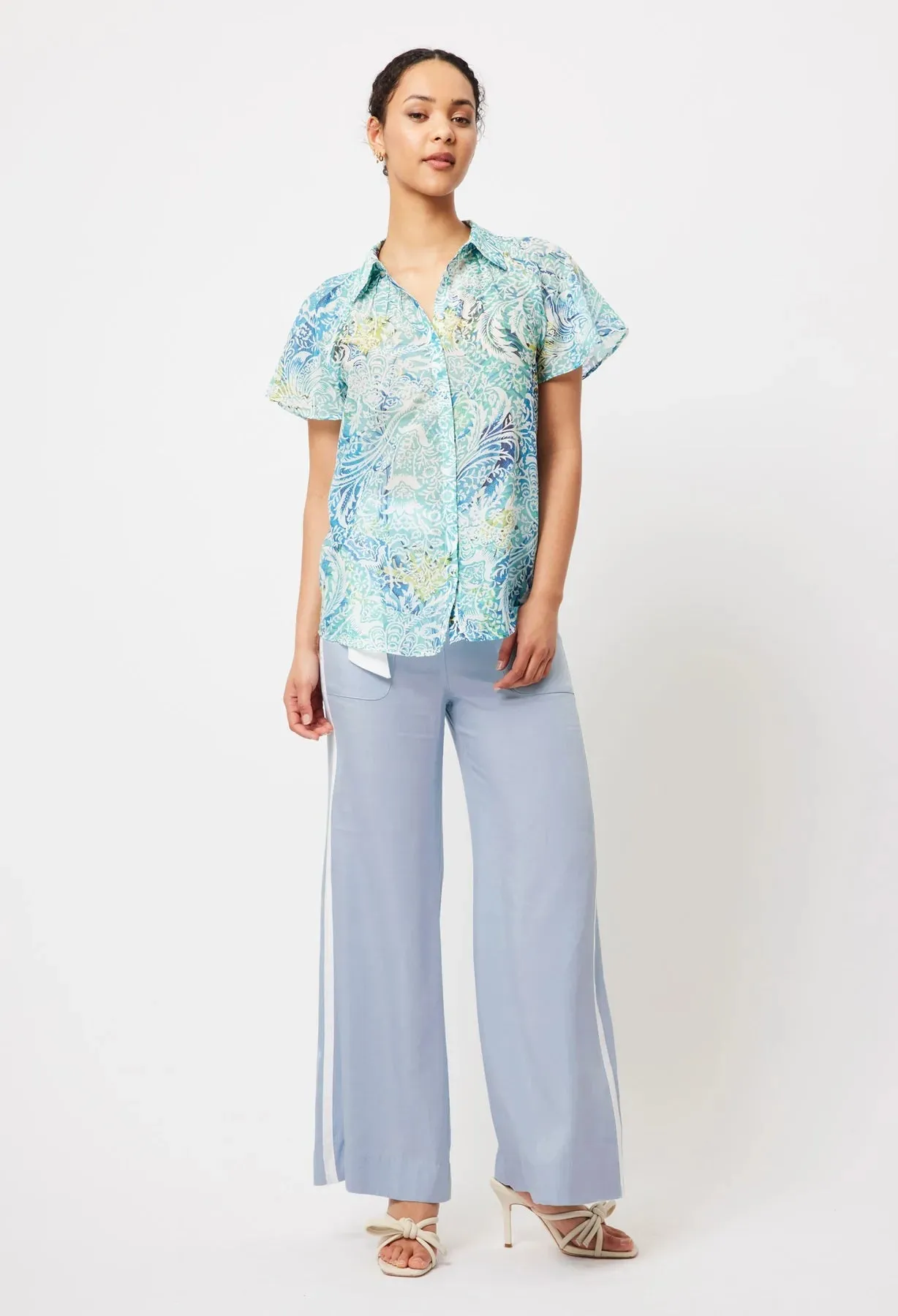 Ayanna Printed Cotton/Silk Shirt