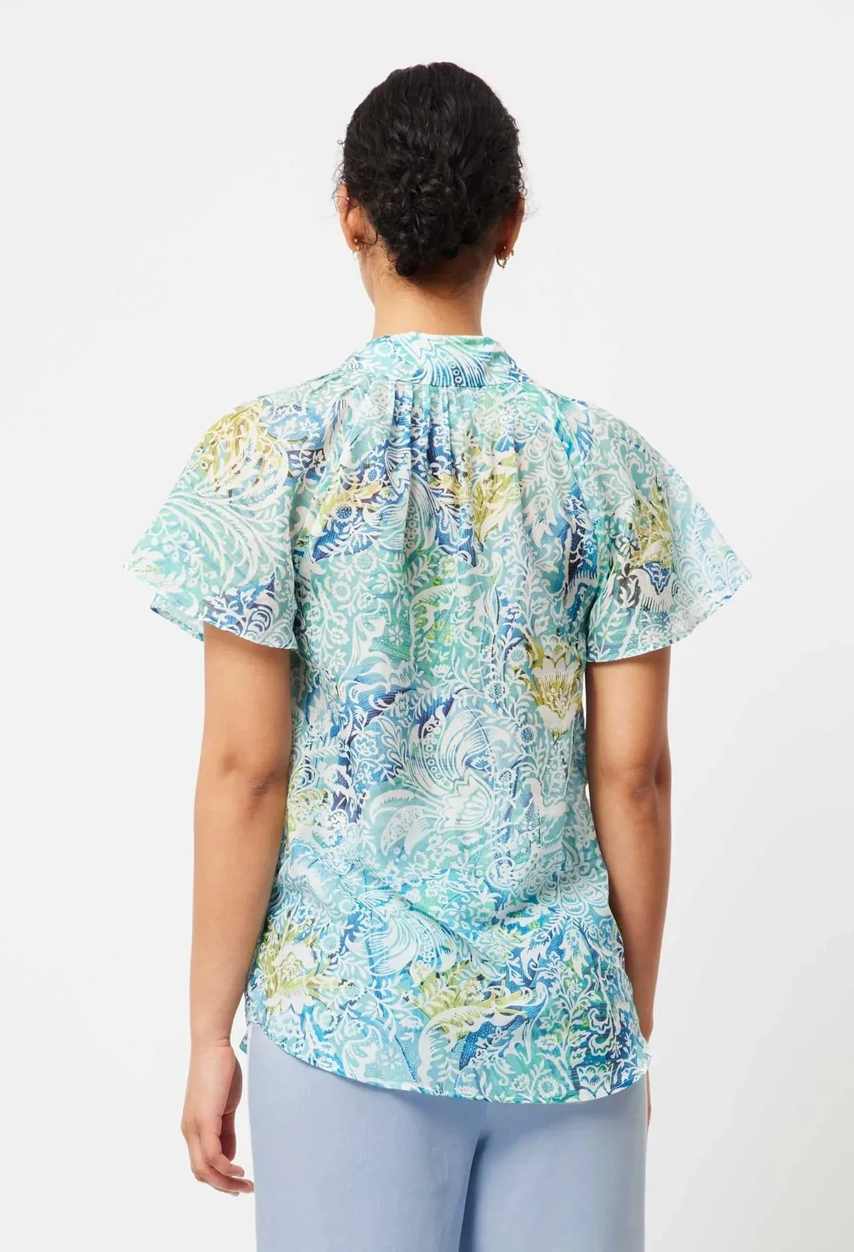 Ayanna Printed Cotton/Silk Shirt