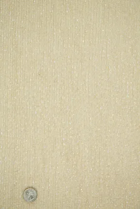 Beige Sequins & Beads on Silk Chiffon Fabric