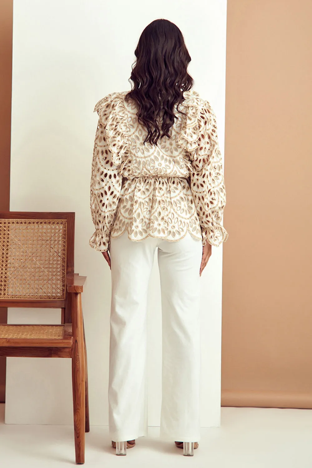 Broderie Ruffled Blouse