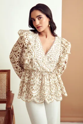 Broderie Ruffled Blouse