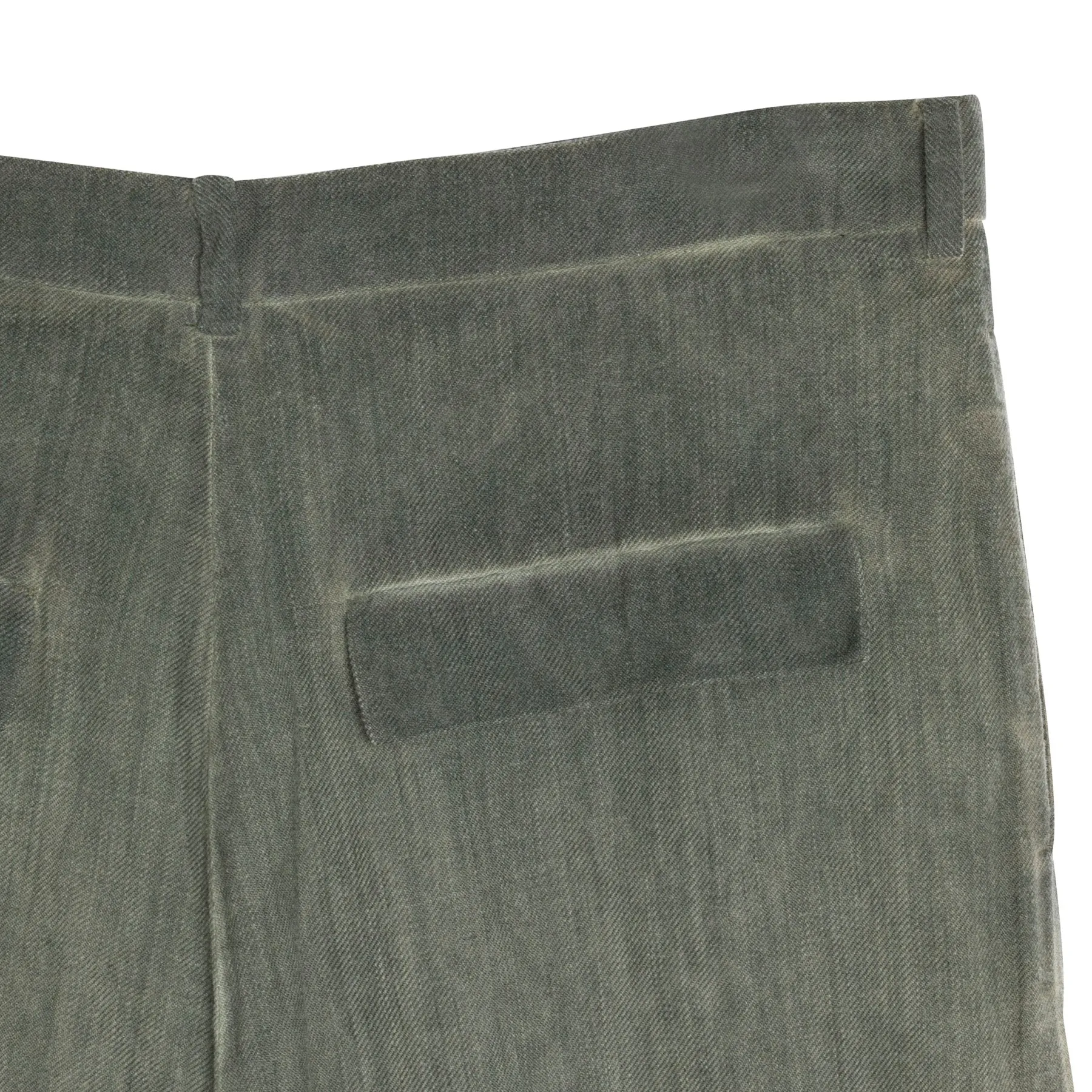 Cold Dyed Twill Weave Wool Aluminum Fiber Cropped Trousers