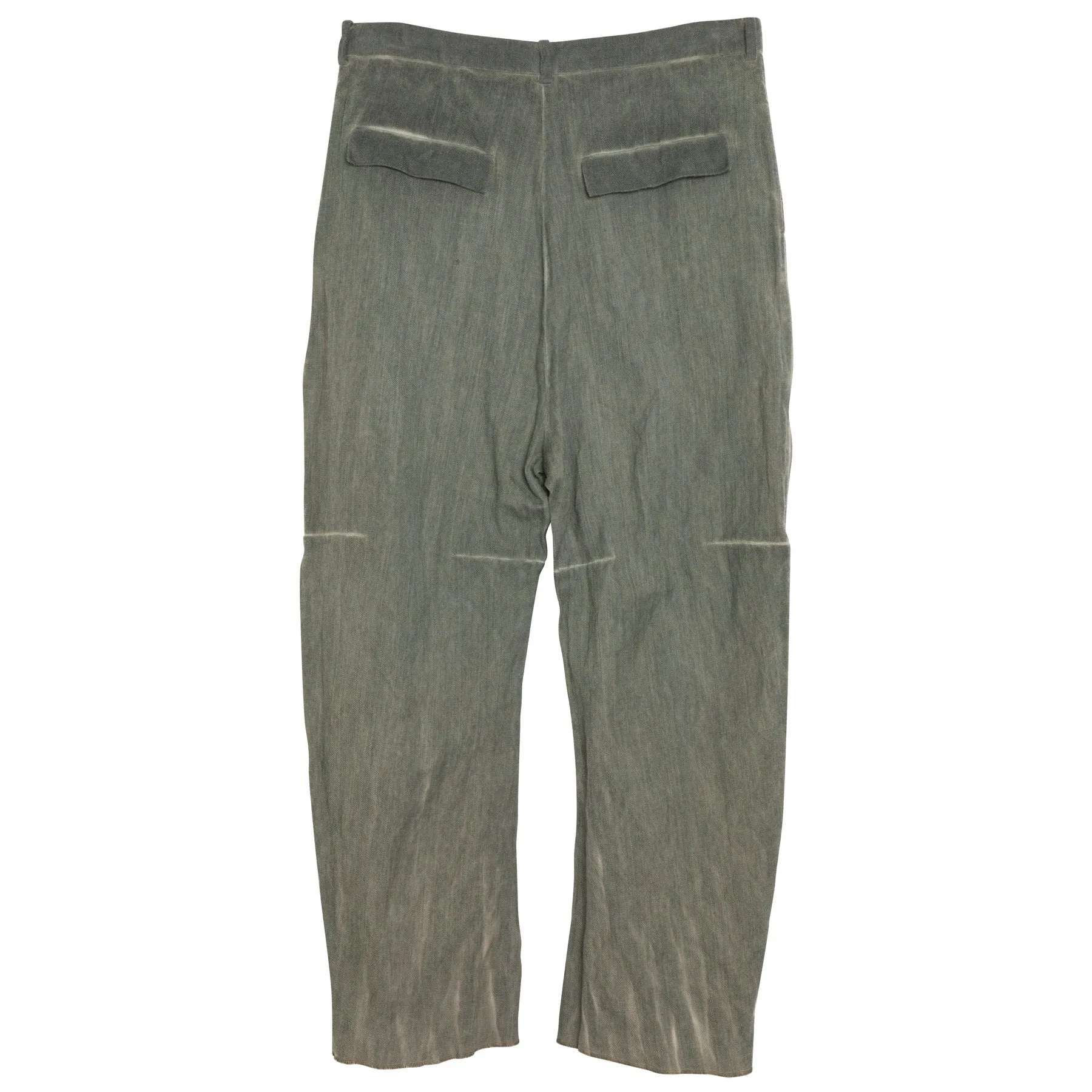 Cold Dyed Twill Weave Wool Aluminum Fiber Cropped Trousers