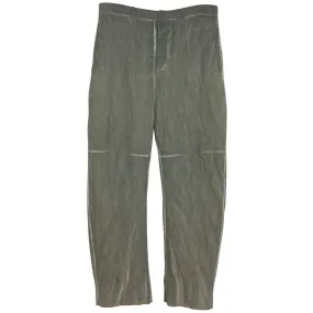 Cold Dyed Twill Weave Wool Aluminum Fiber Cropped Trousers