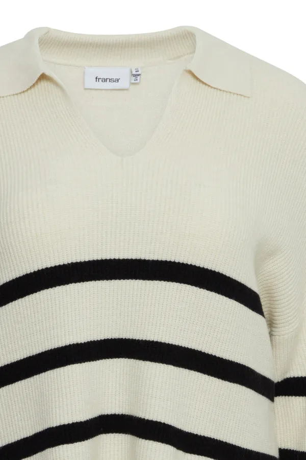 Collared V Neck Stripe Sweater *CLEARANCE*