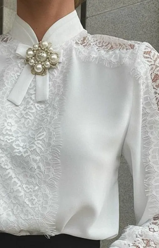 Elegant Lace Sleeve Blouse