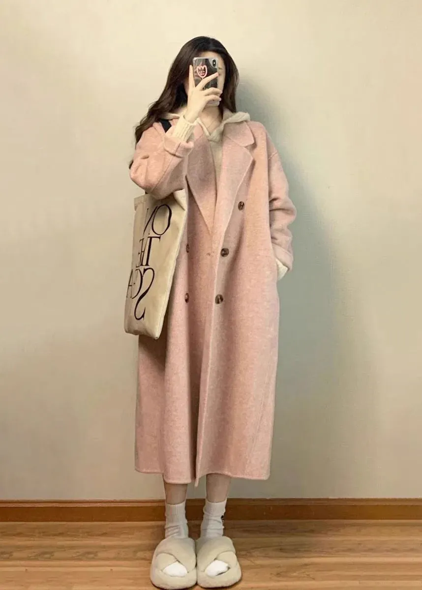 Elegant Wool Peacoat – Notch Lapel, Single-Breasted Coat