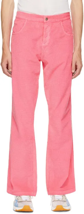 ERL Pink Waffle Corduroy Trousers