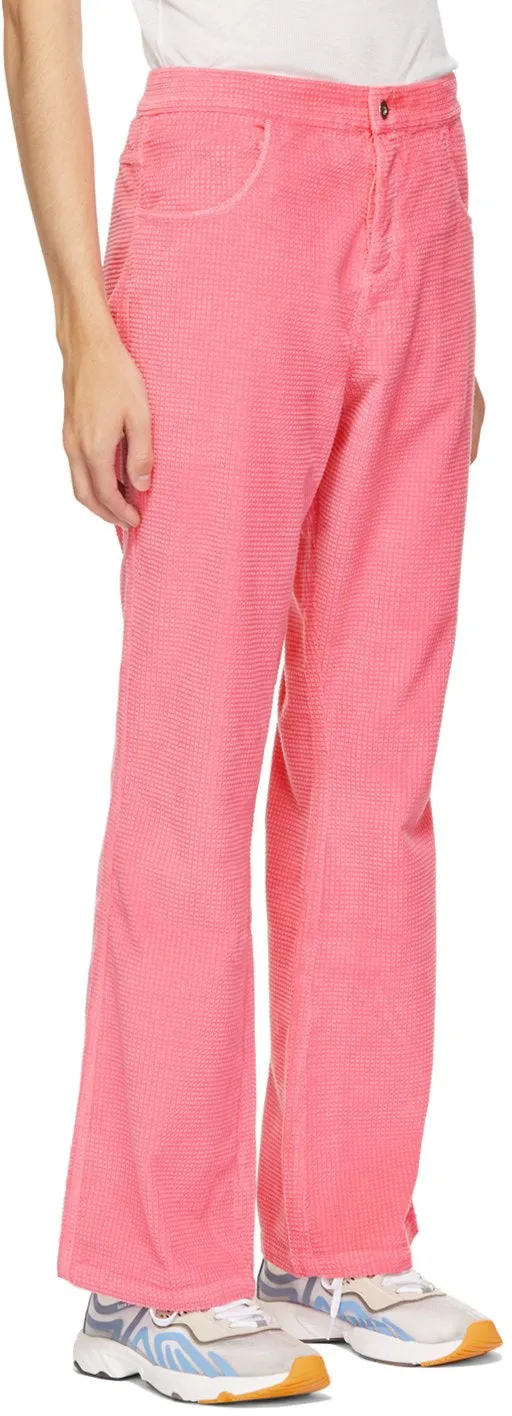 ERL Pink Waffle Corduroy Trousers