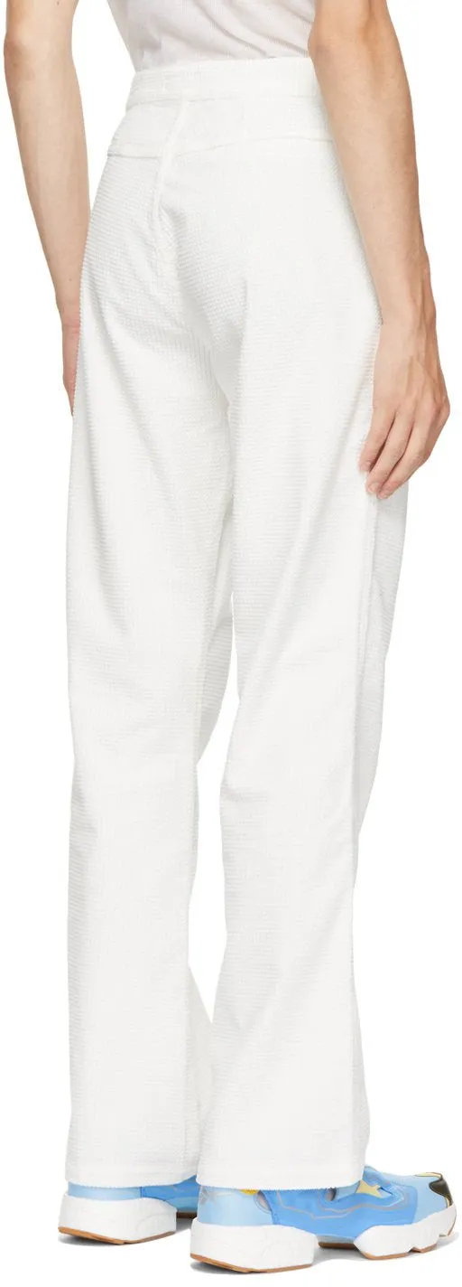 ERL White Waffle Corduroy Trousers