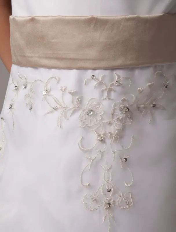 Flare Sleeve Flower Girl A Line Party Dress Floor Length Bridesmaid Dress