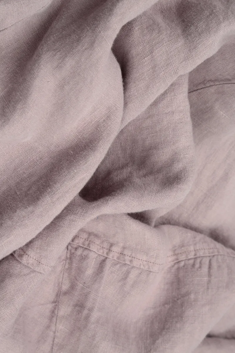 Flared Greige Lined Linen Jacket