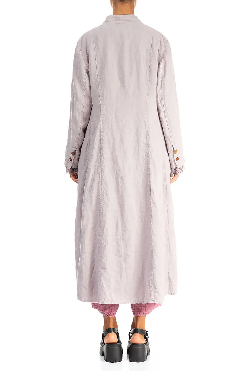 Flared Greige Lined Linen Jacket