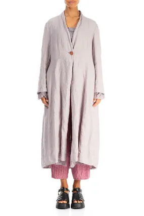 Flared Greige Lined Linen Jacket