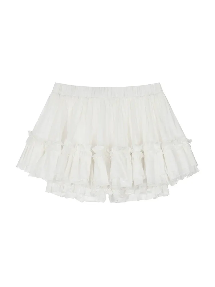 Girly Sweet Flared Pure Skirt