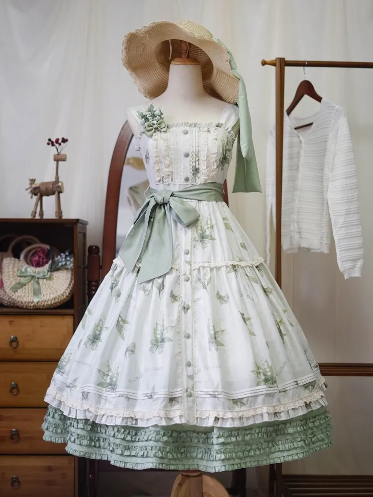 Green Elastic Waist Tea Length Lolita Underskirt