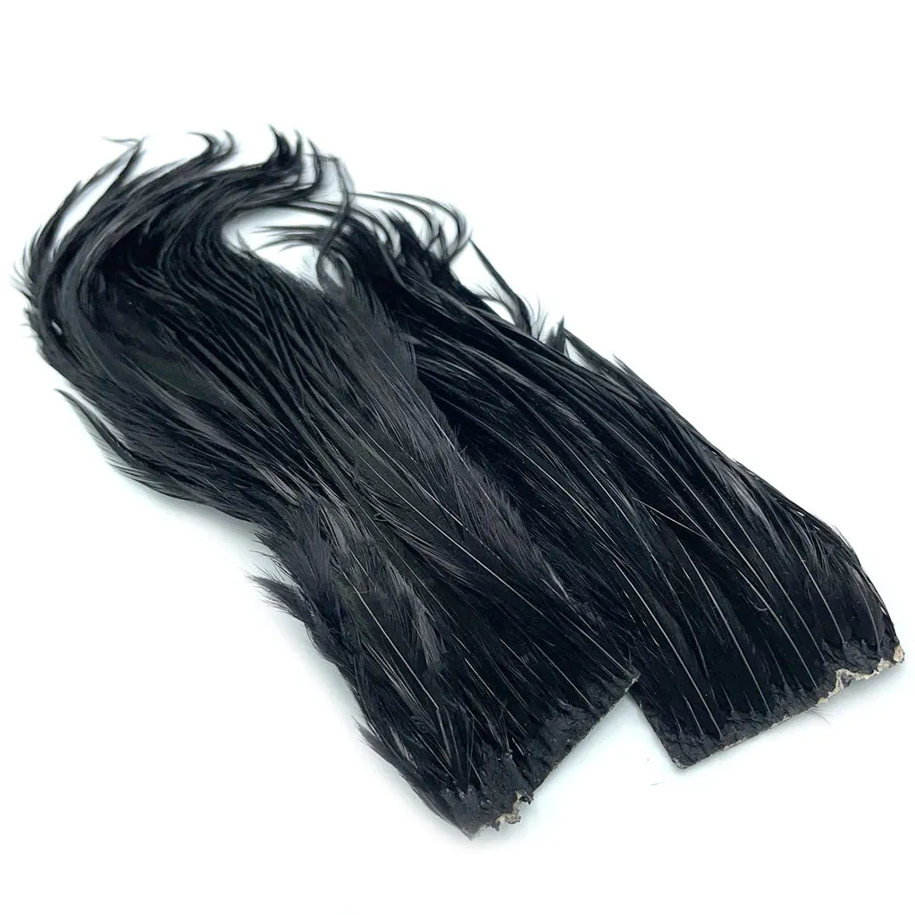 Hareline Bugger Hackle Patches Black