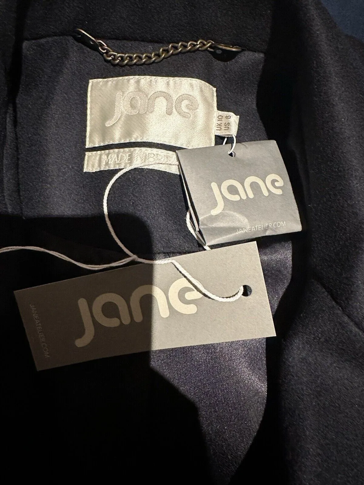 Jane navy wool blend jacket size UK10/US6