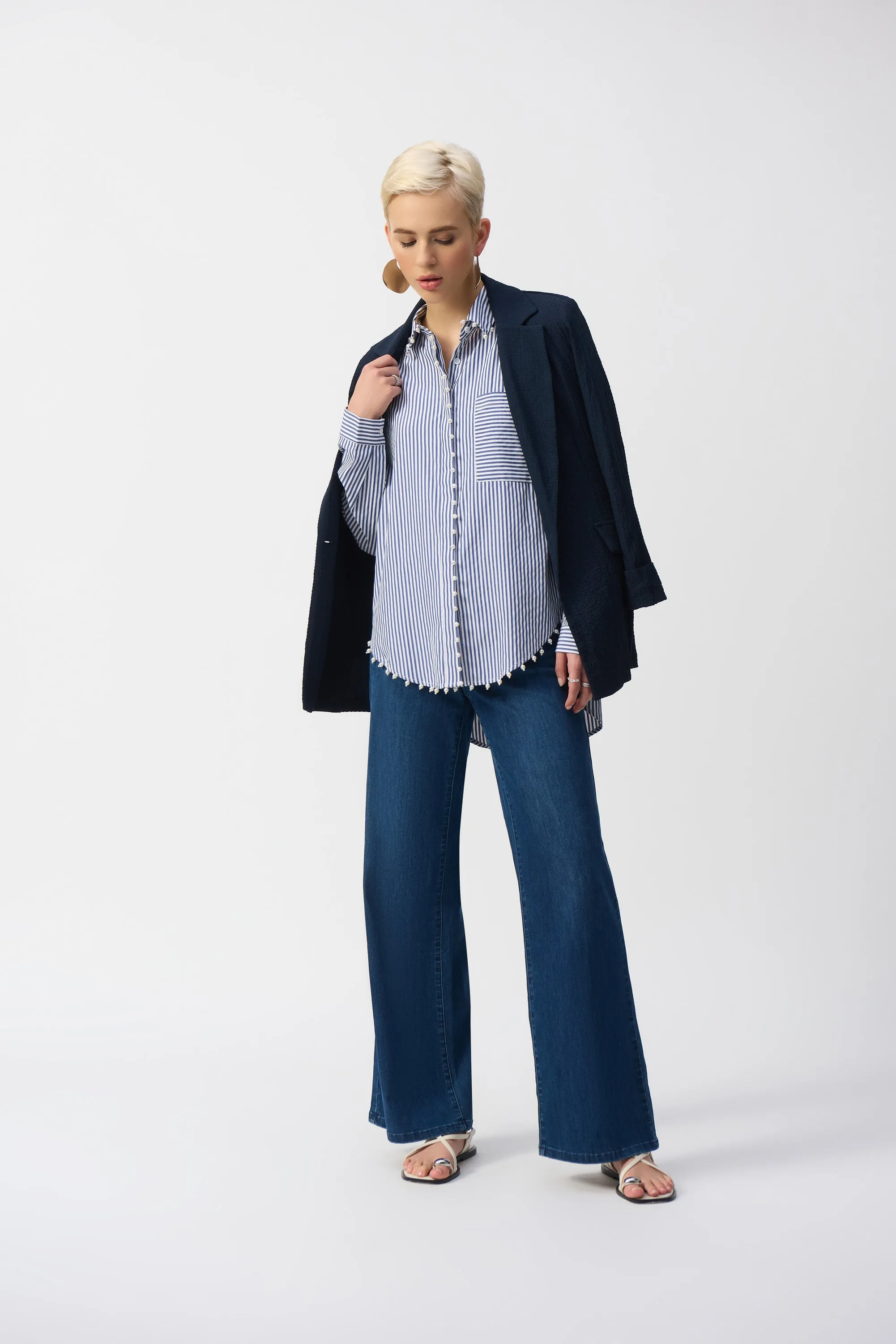 JOSEPH RIBKOFF BLUE LDS BLOUSE 251942 125