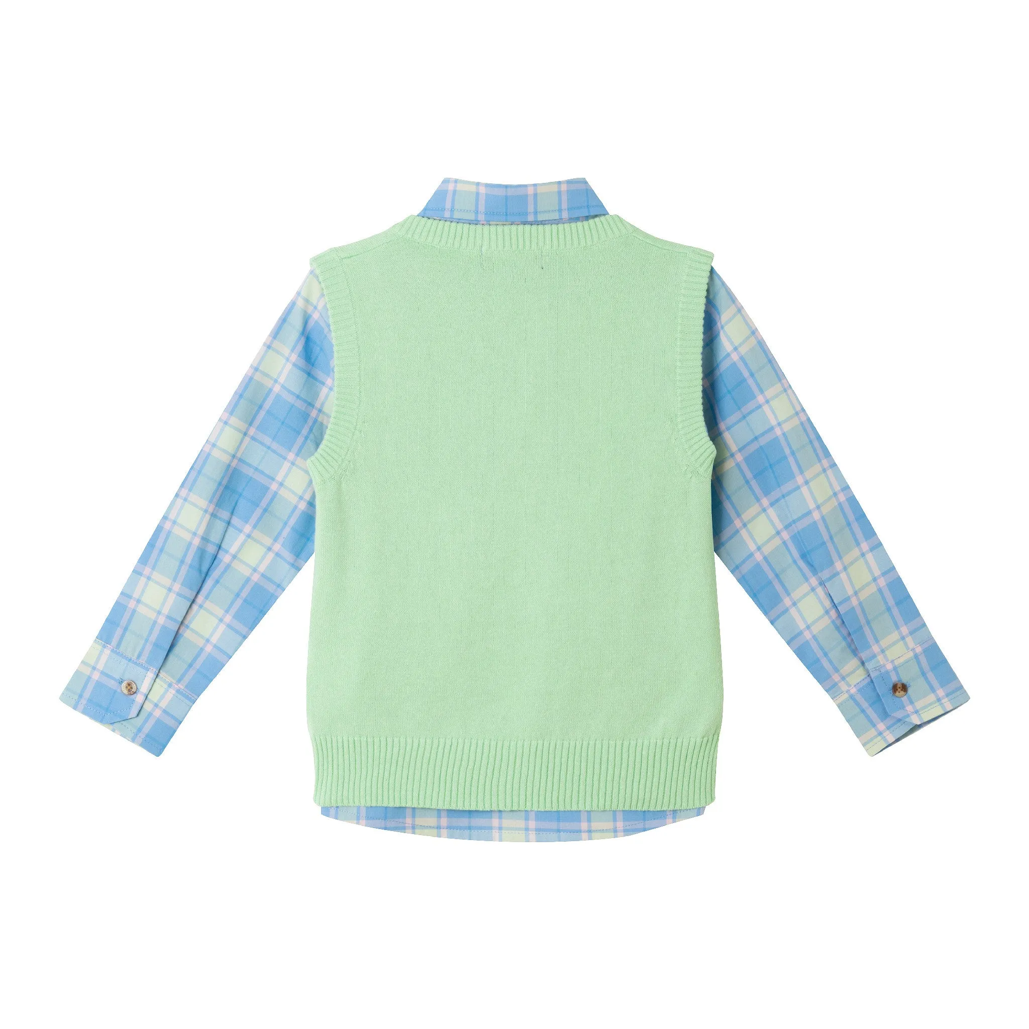 Kids (2-8) Sweater Vest Set | Light Green