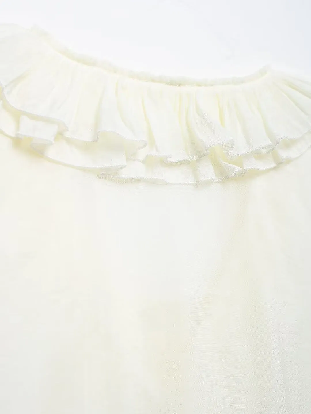 Lantern Sleeve Ruffle Blouse Shirt Top