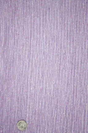 Light Pink Sequins & Beads on Silk Chiffon Fabric