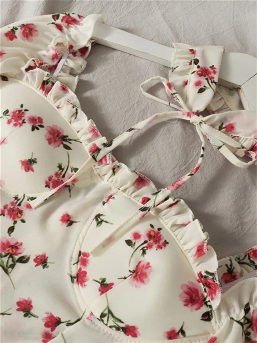 LONGBIDA Blouse Ruffles Gothic Floral Print Elegant Women Shirts
