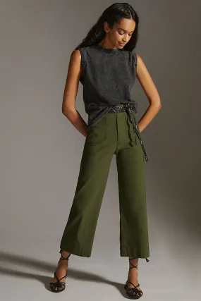Maeve Colette cropped wide trousers, holly