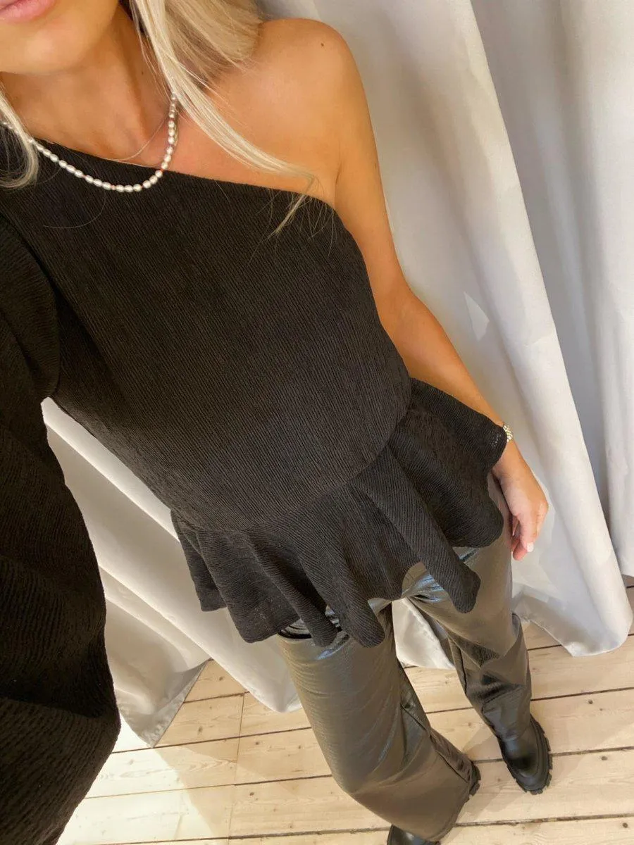 McCartney Plisse Blouse - Black