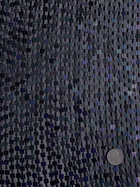 Navy Sequin & Beads On Silk Chiffon JEC-073-4 Fabric