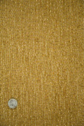 Old Gold Sequins & Beads on Silk Chiffon Fabric