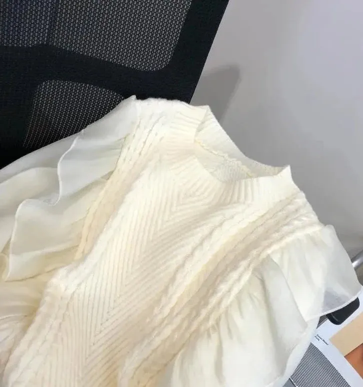 Patchwork Sweet Preppy Style Soft Sweaters