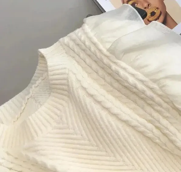 Patchwork Sweet Preppy Style Soft Sweaters