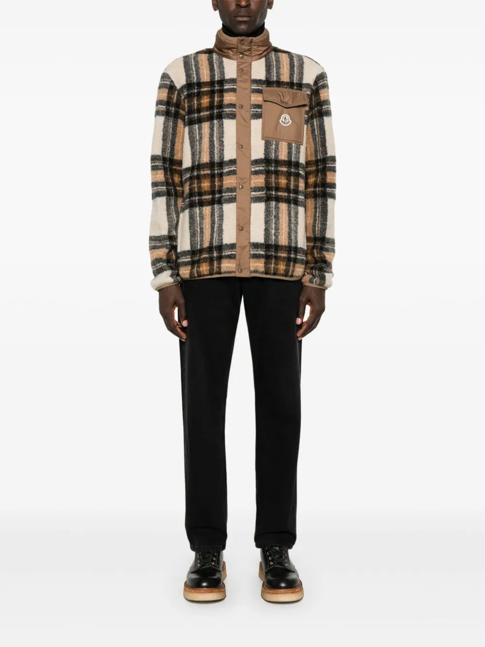 plaid-check jacket