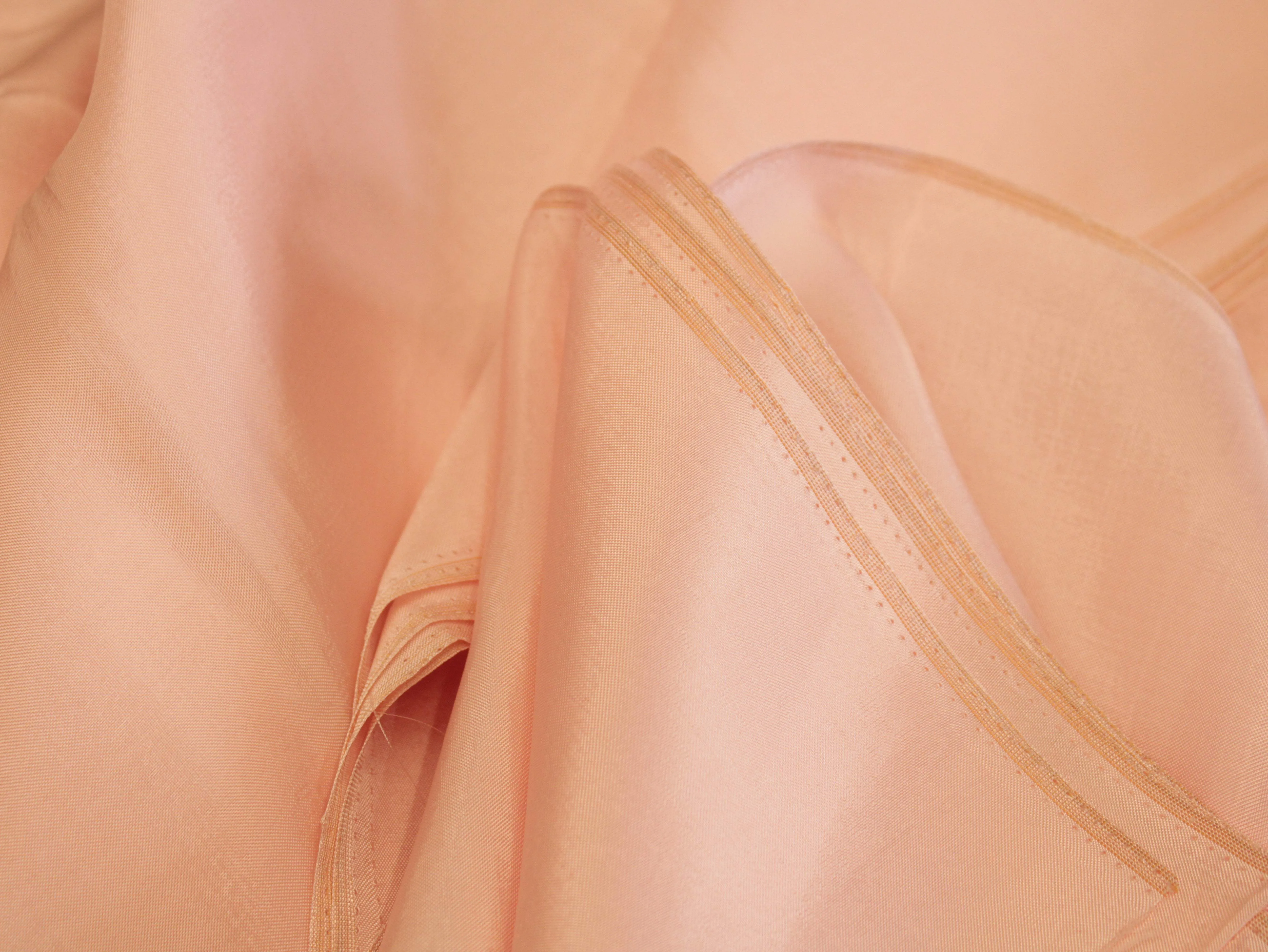 Plain dyed Upada Silk Fabric - Peach