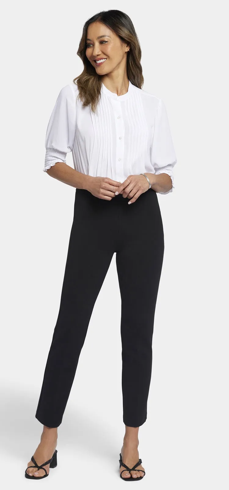 Pull-On Slim Ankle Trouser Pants Sculpt-Her™ Collection | Black