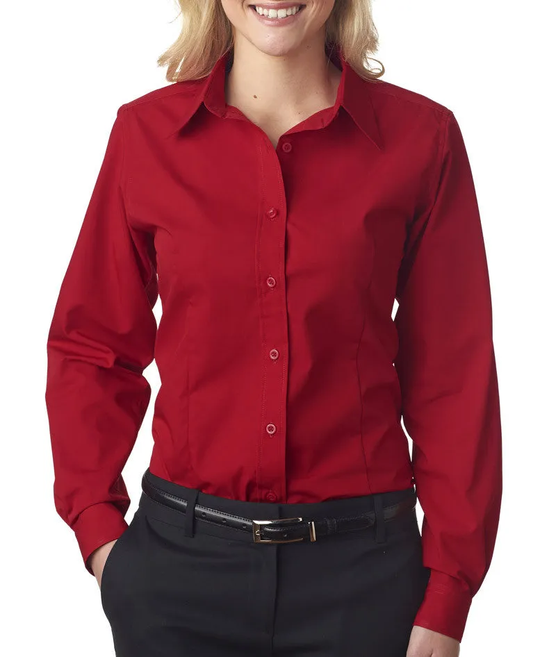 ultraclub ladies' easy-care broadcloth - red (3xl)