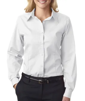 ultraclub ladies' easy-care broadcloth - white (xl)