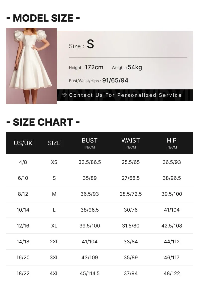 Vintage Tea Length Wedding Dresses A Line Puff Sleeve